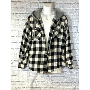 Mountain Expeditions Men's Size M  Hooded Shirt Flannel Long Sleeve Checkered